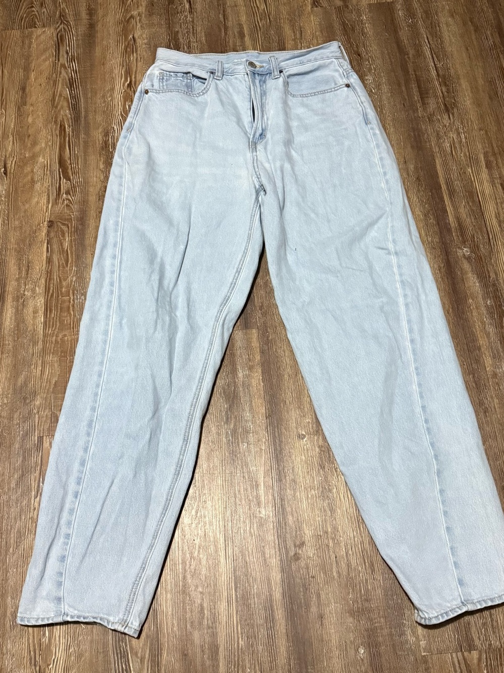 Old Navy Balloon Leg Jeans Women's 8 Tall Extra High Rise Light Wash Baggy Denim